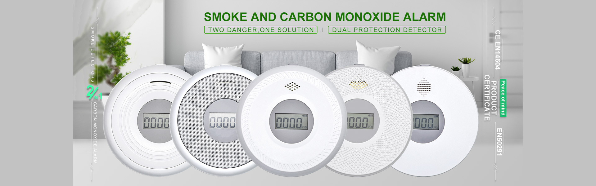 Premium 2-in-1 Smoke and Carbon Monoxide Combo Detector for Commercial Use